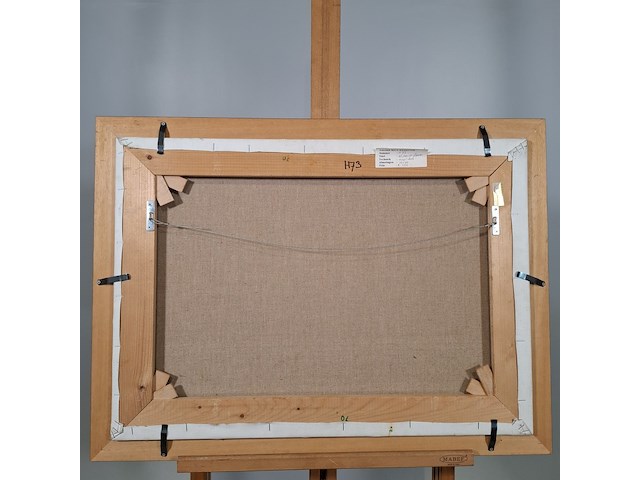 Acryl schilderij op doek, maya wildevuur, abstracte figuren, 1996 - afbeelding 7 van  8