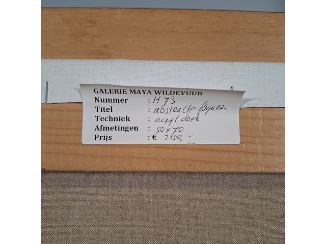 Acryl schilderij op doek, maya wildevuur, abstracte figuren, 1996 - afbeelding 8 van  8