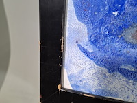 Acryl schilderij op doek, maya wildevuur, compositie blauw, 1993 - afbeelding 6 van  9