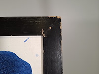 Acryl schilderij op doek, maya wildevuur, compositie blauw, 1993 - afbeelding 7 van  9