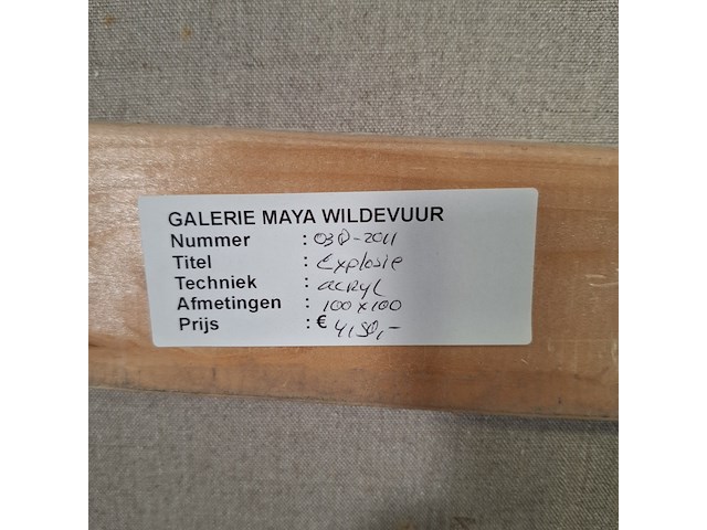 Acryl schilderij op doek, maya wildevuur, explosie, 1991 - afbeelding 2 van  10