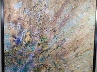 Acryl schilderij op doek, maya wildevuur, explosie, 1991 - afbeelding 5 van  10