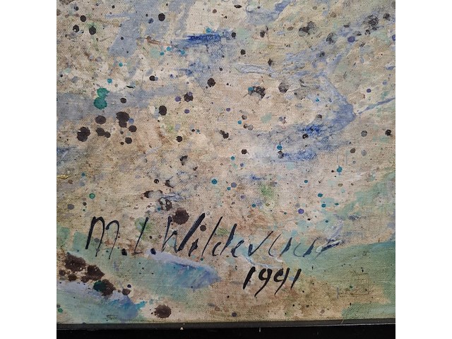 Acryl schilderij op doek, maya wildevuur, explosie, 1991 - afbeelding 6 van  10