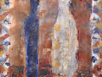 Acryl schilderij op doek, maya wildevuur, figuren, 1992 - afbeelding 1 van  7