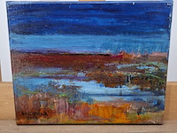 Acryl schilderij op doek, maya wildevuur, hollands landschap, 2003 - afbeelding 3 van  10