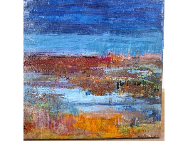Acryl schilderij op doek, maya wildevuur, hollands landschap, 2003 - afbeelding 5 van  10
