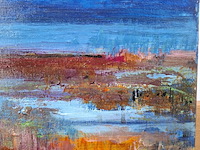 Acryl schilderij op doek, maya wildevuur, hollands landschap, 2003 - afbeelding 5 van  10