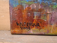 Acryl schilderij op doek, maya wildevuur, hollands landschap, 2003 - afbeelding 6 van  10