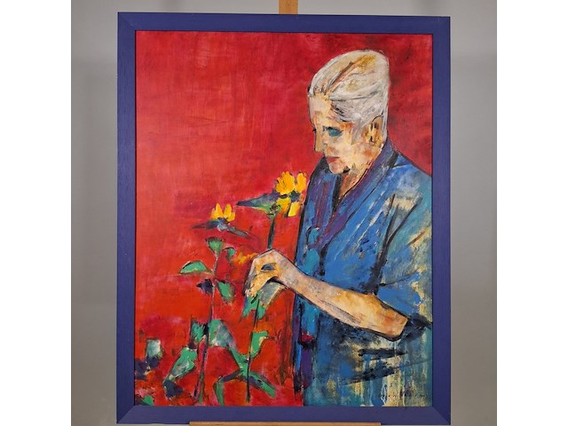 Acryl schilderij op doek, maya wildevuur, maya, 1993 - afbeelding 2 van  9