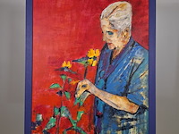Acryl schilderij op doek, maya wildevuur, maya, 1993 - afbeelding 3 van  9
