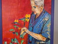 Acryl schilderij op doek, maya wildevuur, maya, 1993 - afbeelding 4 van  9