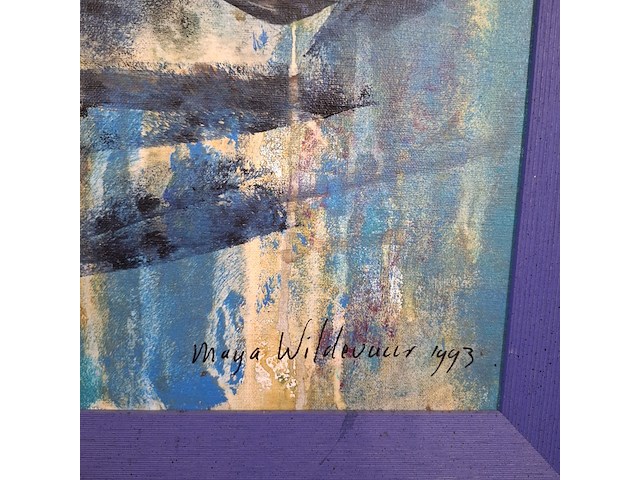 Acryl schilderij op doek, maya wildevuur, maya, 1993 - afbeelding 6 van  9