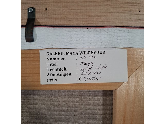Acryl schilderij op doek, maya wildevuur, maya, 1993 - afbeelding 9 van  9
