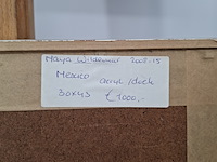 Acryl schilderij op doek, maya wildevuur, mexico, 2008 - afbeelding 2 van  10