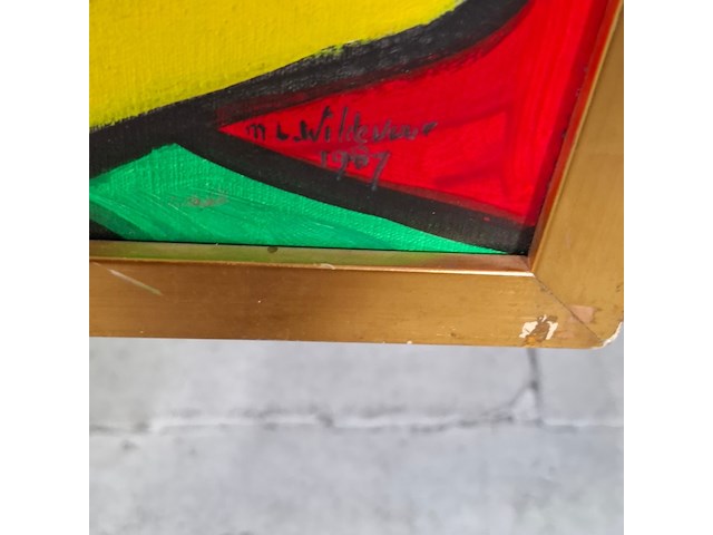 Acryl schilderij op doek, maya wildevuur, naakt, 1987 - afbeelding 4 van  7