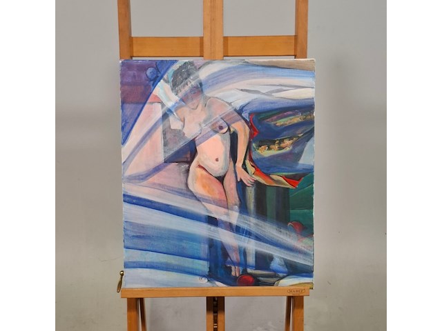Acryl schilderij op doek, maya wildevuur, naakt - afbeelding 2 van  6