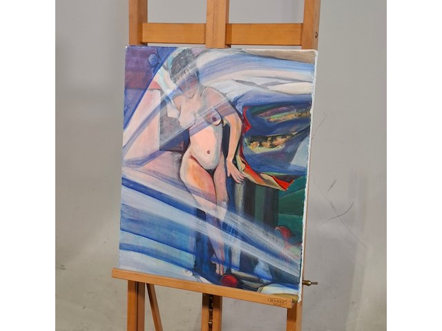 Acryl schilderij op doek, maya wildevuur, naakt - afbeelding 4 van  6
