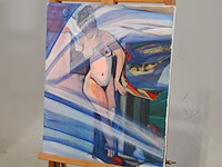 Acryl schilderij op doek, maya wildevuur, naakt - afbeelding 4 van  6