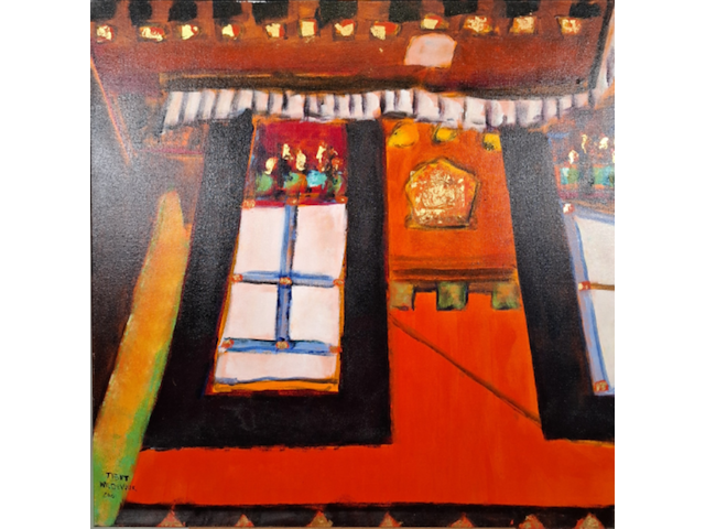 Acryl schilderij op doek, maya wildevuur, tibet, 2001 - afbeelding 1 van  7