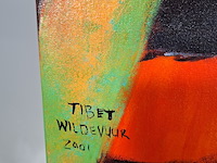 Acryl schilderij op doek, maya wildevuur, tibet, 2001 - afbeelding 5 van  7