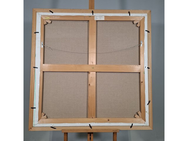 Acryl schilderij op doek, maya wildevuur, vechtende paarden, 1996 - afbeelding 7 van  8