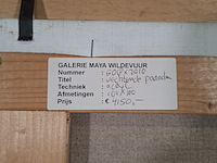 Acryl schilderij op doek, maya wildevuur, vechtende paarden, 1996 - afbeelding 8 van  8