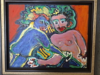 Acryl schilderij op paneel, maya wildevuur (1944-2023), naakt paar, 1997 - afbeelding 2 van  7