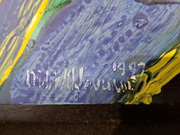 Acryl schilderij op paneel, maya wildevuur (1944-2023), naakt paar, 1997 - afbeelding 5 van  7