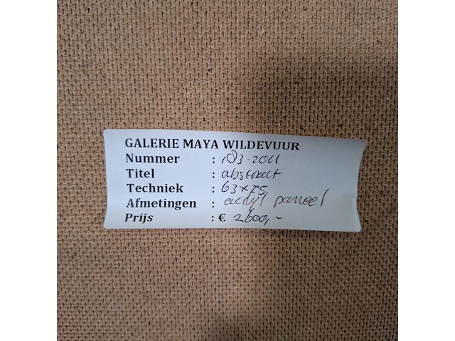 Acryl schilderij op paneel, maya wildevuur, abstract, 1990 - afbeelding 7 van  7