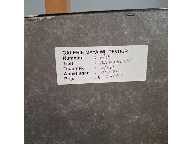 Acryl schilderij op paneel, maya wildevuur, bloemenveld, 1991 - afbeelding 8 van  8