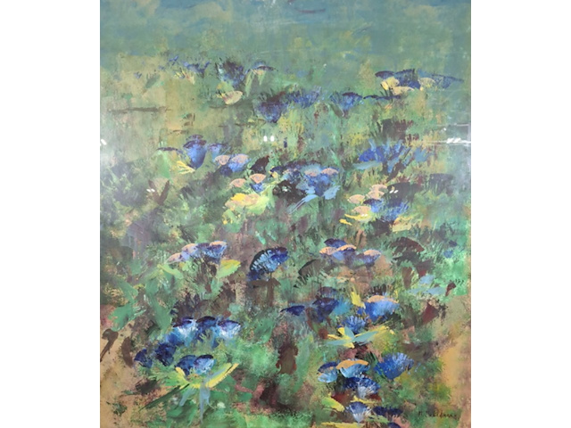 Acryl schilderij op paneel, maya wildevuur, bloemenveld - afbeelding 1 van  8