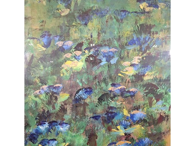 Acryl schilderij op paneel, maya wildevuur, bloemenveld - afbeelding 3 van  8