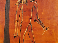 Acryl schilderij op paneel, maya wildevuur, egypte - afbeelding 1 van  8