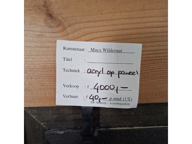 Acryl schilderij op paneel, maya wildevuur, hooghalen/midwold, 1997 - afbeelding 2 van  11