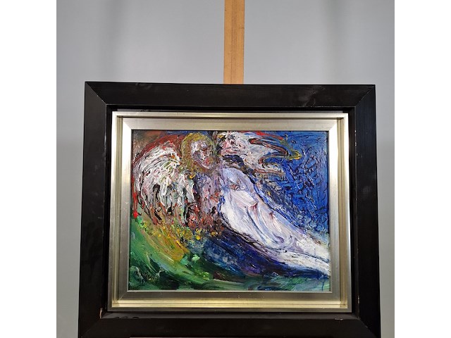 Acryl schilderij op paneel, maya wildevuur, hooghalen/midwold, 1997 - afbeelding 4 van  11