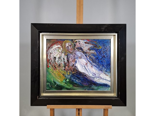 Acryl schilderij op paneel, maya wildevuur, hooghalen/midwold, 1997 - afbeelding 5 van  11