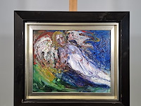 Acryl schilderij op paneel, maya wildevuur, hooghalen/midwold, 1997 - afbeelding 5 van  11