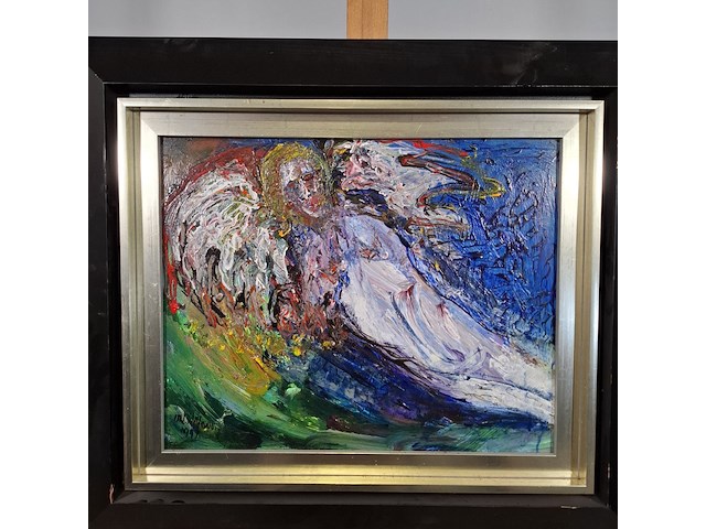 Acryl schilderij op paneel, maya wildevuur, hooghalen/midwold, 1997 - afbeelding 6 van  11