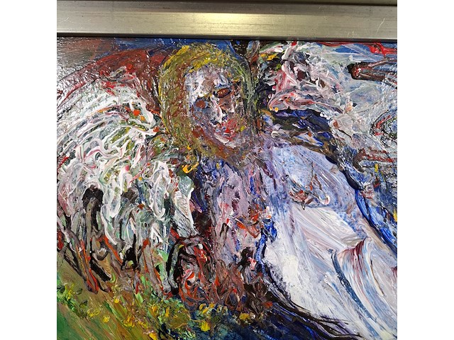 Acryl schilderij op paneel, maya wildevuur, hooghalen/midwold, 1997 - afbeelding 7 van  11