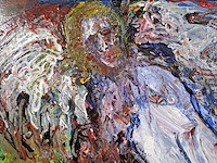 Acryl schilderij op paneel, maya wildevuur, hooghalen/midwold, 1997 - afbeelding 7 van  11