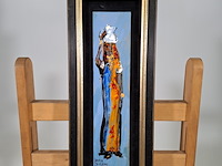 Acryl schilderij op paneel, maya wildevuur, jaipur, 2002 - afbeelding 2 van  8