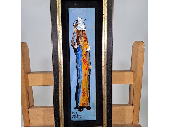 Acryl schilderij op paneel, maya wildevuur, jaipur, 2002 - afbeelding 3 van  8