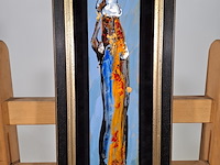 Acryl schilderij op paneel, maya wildevuur, jaipur, 2002 - afbeelding 4 van  8