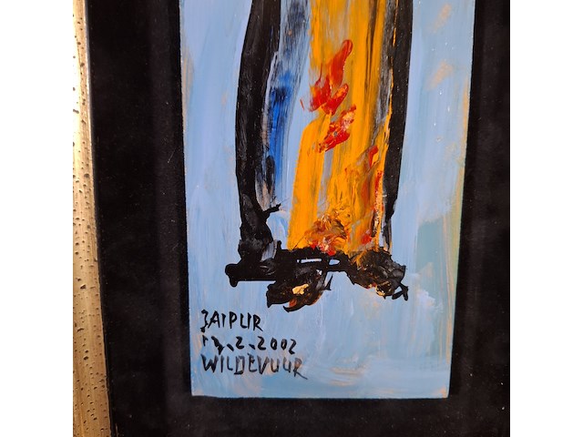 Acryl schilderij op paneel, maya wildevuur, jaipur, 2002 - afbeelding 5 van  8