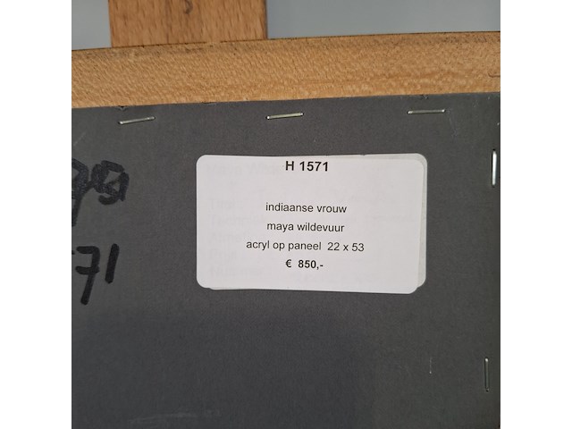 Acryl schilderij op paneel, maya wildevuur, jaipur, 2002 - afbeelding 7 van  8