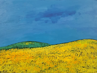 Acryl schilderij op paneel, maya wildevuur, landschap, 1997 - afbeelding 1 van  9