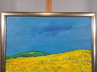 Acryl schilderij op paneel, maya wildevuur, landschap, 1997 - afbeelding 2 van  9