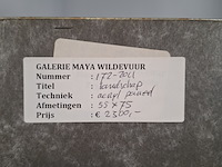 Acryl schilderij op paneel, maya wildevuur, landschap, 1997 - afbeelding 9 van  9