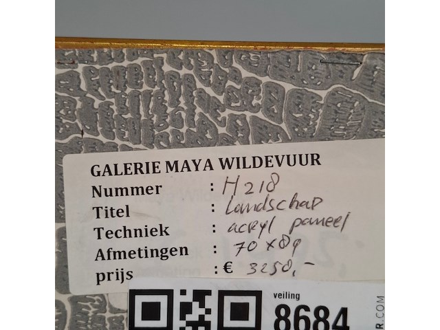 Acryl schilderij op paneel, maya wildevuur, landschap, 1997 - afbeelding 7 van  7