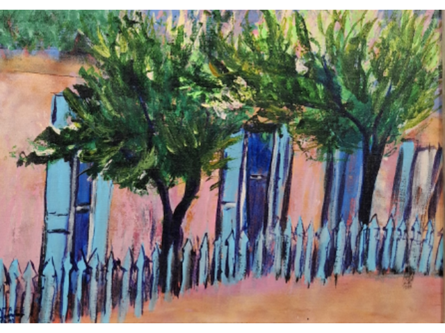 Acryl schilderij op paneel, maya wildevuur, santa fe - afbeelding 1 van  8